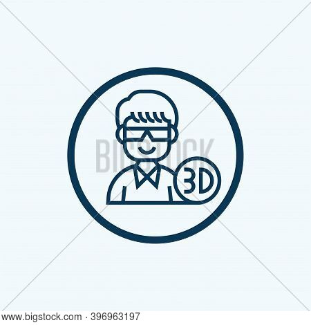 3d Glasses Icon Isolated On White Background From Outdoor Activities Collection. 3d Glasses Icon Tre