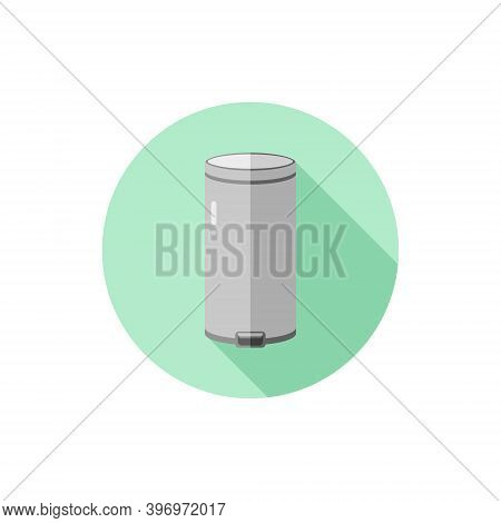 Vector Flat Design Step Trash Can. Vector Illustration