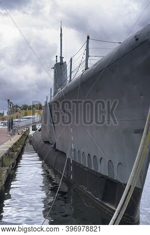Baltimore, Maryland.  September 30, 2019. The Historic Uss Torsk, Trench Class, Submarine Docked At 