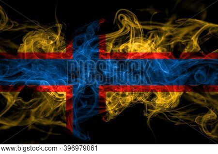 Ingrian People Smoke Flag Isolated On Black Background