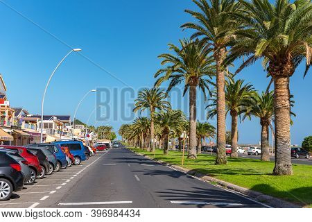 Morro Jable, Fuerteventura, Spain: 2020 October 08: Main Street Of Morro Jable On The Island Of Fuer