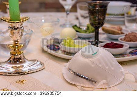 Small Jewish Passover Seder Dinner In The Covid-19 Corona Era