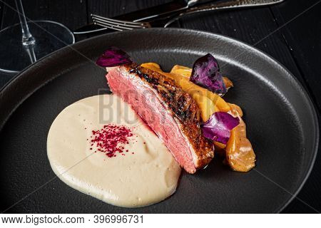 grlled duck with celery puree