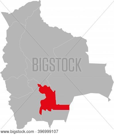 Chuquisaca Department Isolated On Bolivia Map. Business Backgrounds And Backdrops.