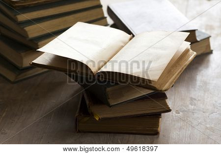 Plie of old books