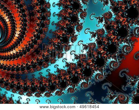 Fractal with curves spirals