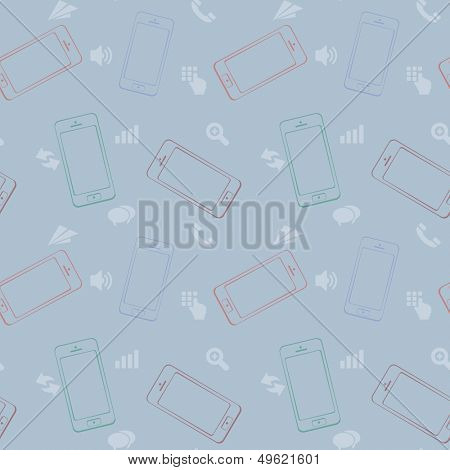 Mobile Devices, Smartphone, Seamless Pattern Background