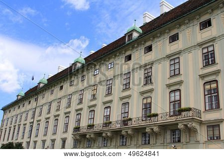 VIENNA - AUGUST 2012 : The Leopoldinischer Trakt (Leopoldine Wing) of the Hofburg Imperial Palace in Vienna, Austria on August 8, 2012. Today, it houses the offices of the Federal President of Austria
