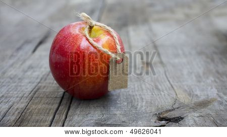 Red Apple With A Price Label