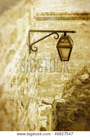 old lantern (picture in sepia style)