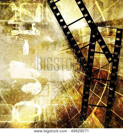 retro  grunge background with film strips