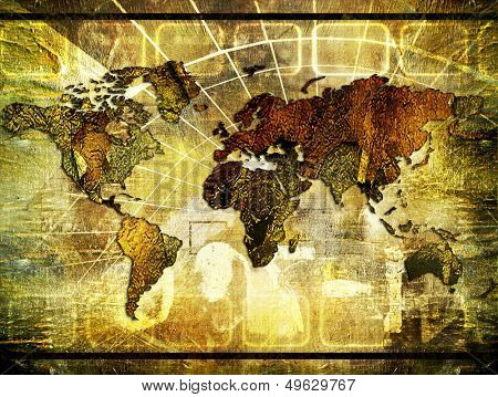rusty world - map in grunge style