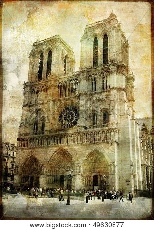 old Paris -vintage series - Notre dame