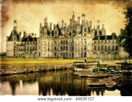 Chambord castle - artistic retro styled picture
