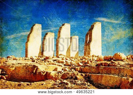 stones in deseret - artistic retro styled picture