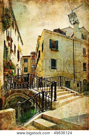 venetian channels - artwork in retro style