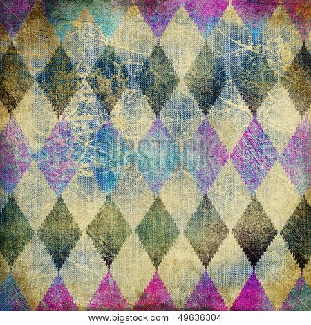 retro denim background with rhombus patterns
