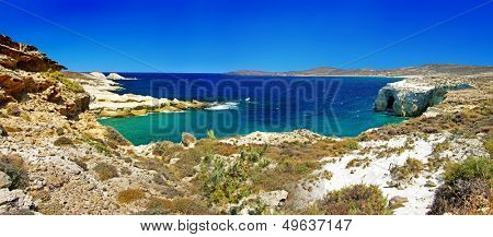 beautiful panorama of bay, Milos island