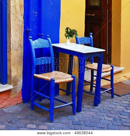 colorful Greece - traditional street taverna