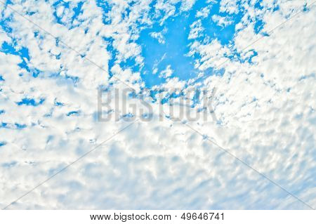 Blue Sky Background With White Clouds