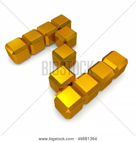 Letter Z Cubic Golden