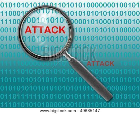 Close Up Of Magnifying Glass On Attack