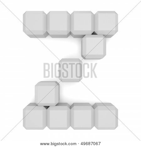 Letter Z Cubic White