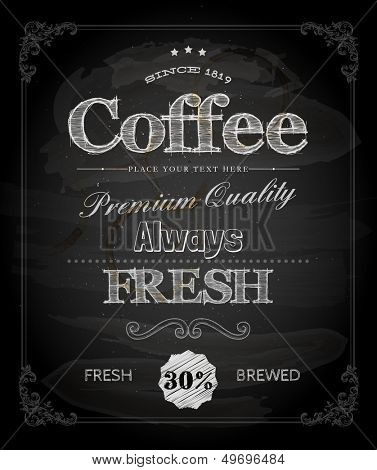 Chalkboard Poster Lettering Coffee, typographic design
