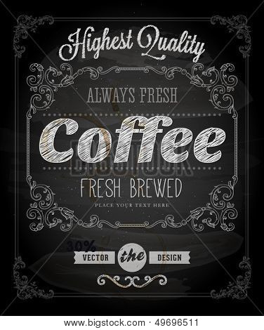 Chalkboard Poster Lettering Coffee, typographic design