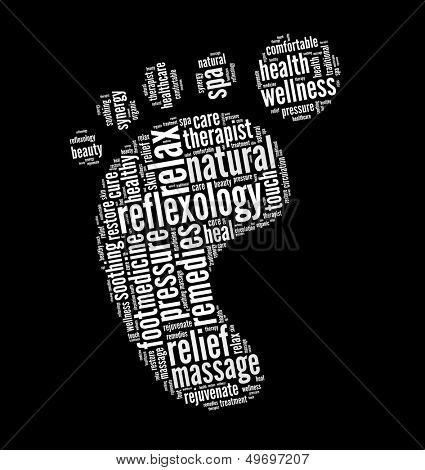 Reflexology in word collage