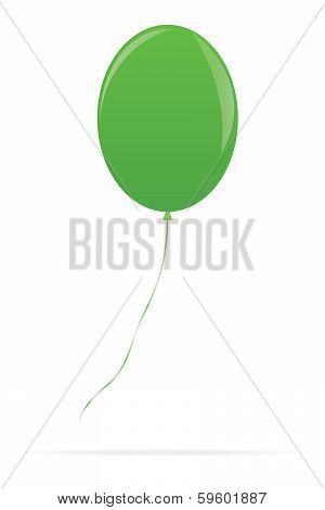 green balloon isolated on white
