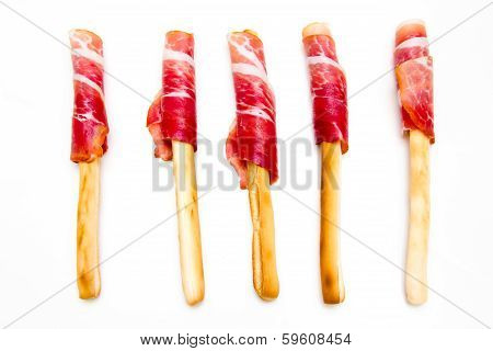 Grissini with ham