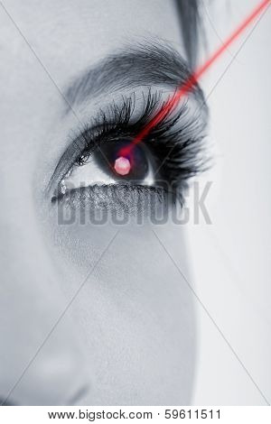 Laser vision correction. Woman's  eye.