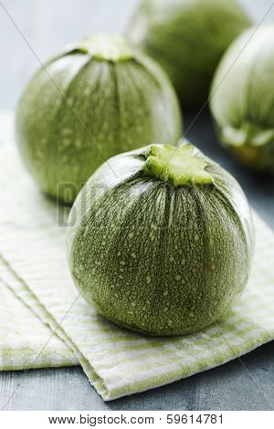 round courgettes, fresh from the garden