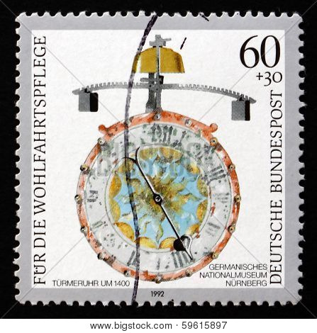 Postage Stamp Germany 1992 Antique Clock