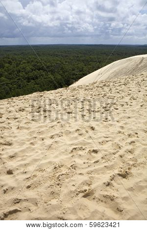The Famous dune of Pyla, the highest sand dune in Europe, in Pyla Sur Mer, France.