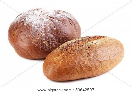 Rye breads isolated on white