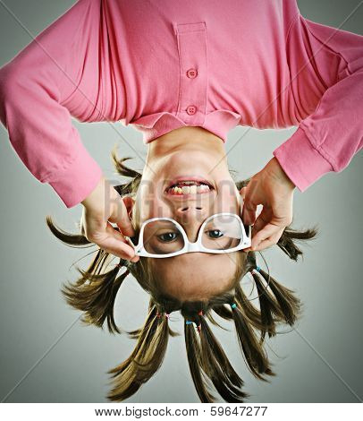 Funny portrait of kid with hair style