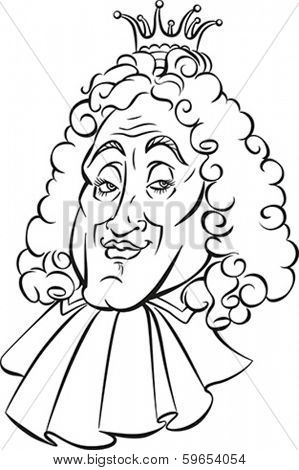 Sketch of the Funny King. Vector illustration.