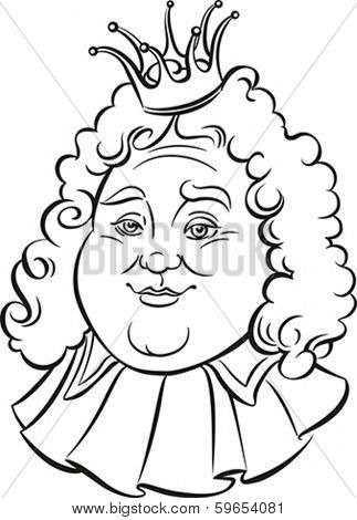 Sketch of the Funny King. Vector illustration.