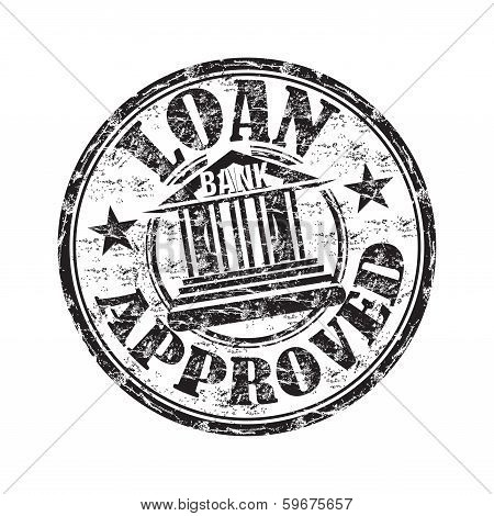 Loan approved grunge rubber stamp