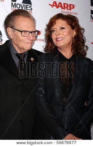 LOS ANGELES - FEB 10:  Larry King, Susan Sarandon at the AARP 