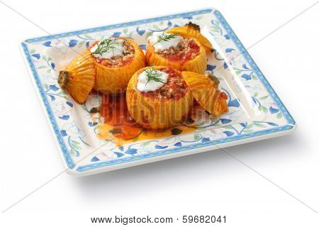 stuffed zucchini, kabak dolmasi, Turkish cuisine