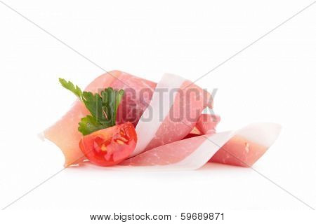 cured ham isolated