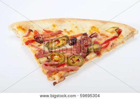 delicious italian pizza isolated over white background