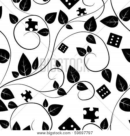 black tree seamless pattern