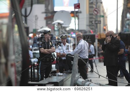 Traffic cops in Duffy Square