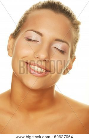 young woman with happy smile