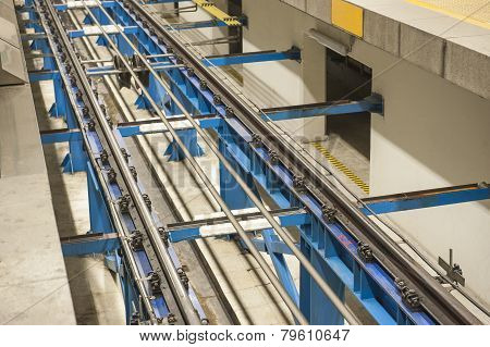 Tracks At An Underground Metro Station