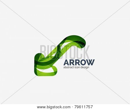 Clean moden wave design arrow company logo, business icon made of overlapping elements